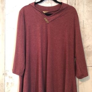 Asymmetrical 3/4 sleeved 2XL Timeson Shirt NWT